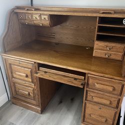 Roll Up Desk Real Wood