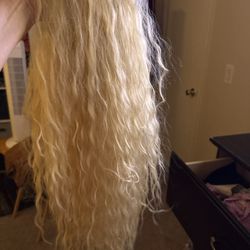 Wig Long Frizzy Blonde