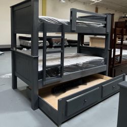 Triple Twin Bunk Bed With Mattress