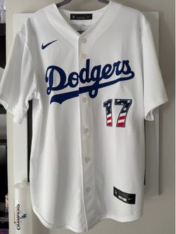 Fourth of July Men's Los Angeles Dodgers Shohei Ohtani Nike White USA 250 Stadium Jersey - Medium