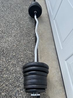 EZ curl bar with 80bls weights