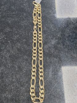 10kt YG Figaro Chain. 24", 146.3g, 14mm, Solid. ASK FOR RYAN. #(contact info removed)48