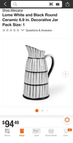 Lome White and Black Round Ceramic jar