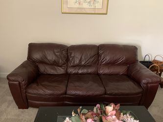 Leather Sofa, oversized chair, large ottoman