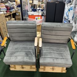 Accent Chairs Set Of 2 Gray Color