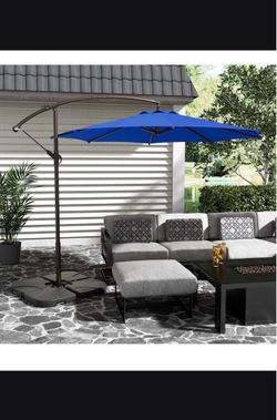 10ft Off-Set Blue Umbrella
