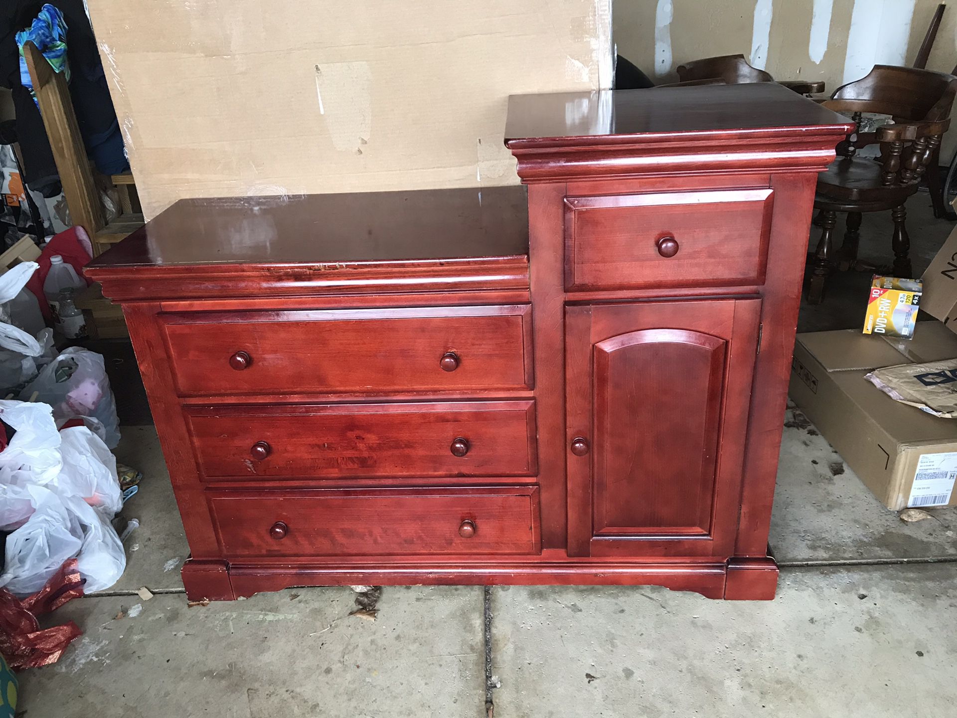 Wood baby changing table dresser