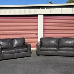 Leather Sofa and Loveseat