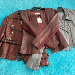 Woman’s Leather Jackets Size S. Selling All 3