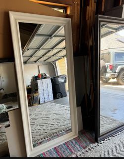 2 Floor Length Wooden Mirrors