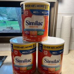 3 Cans Similac Sensitive Formula