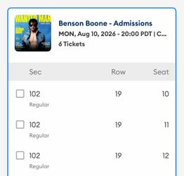 Benson Boone - Crypto Arena - August 10, 2026