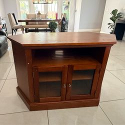 Wood TV Stand / Entertainment Center – $30
