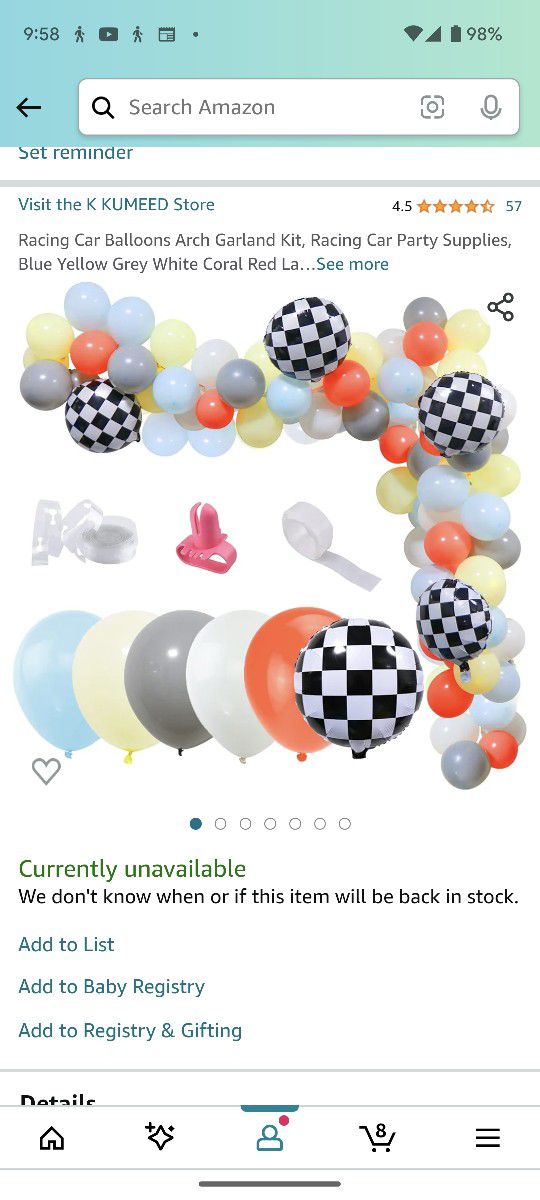 Race Car Theme Checkered balloon Arch Garland Kit