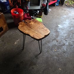 Wood Side Table With Metal Legs Live Edge