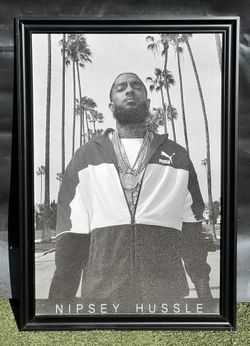Large Nipsey Hussle Framed Textured Art