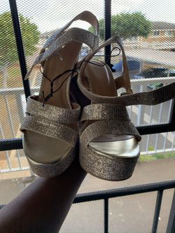 Gold Glitter Heels