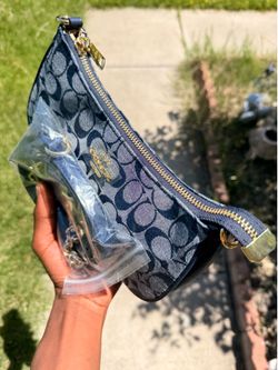Coach Signature Denim Baguette Bag