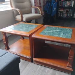 two end tables Sits low just a few scratches both for 3 dollars 