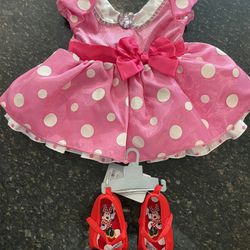 Disney Baby Girl Minnie Mouse Dress & Shoes Size 12-18 Months