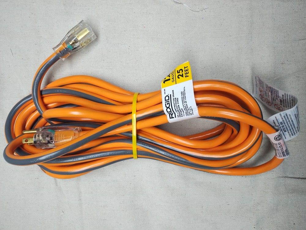 25 ft. 12/3 Heavy-Duty Indoor/Outdoor Extension Cord – Contractor Grade – Orange  