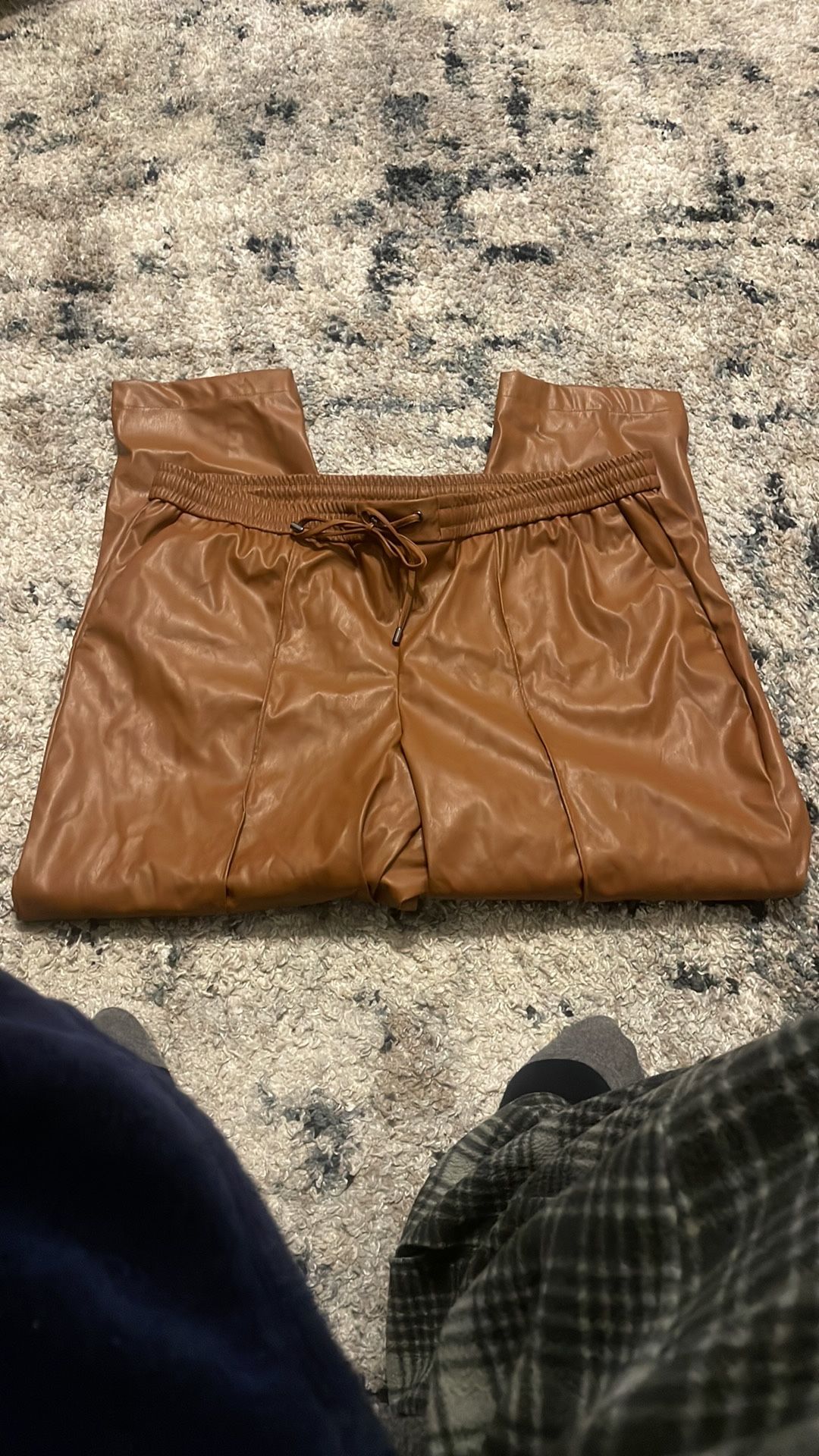 Nine West Faux Leather Jogger Pants