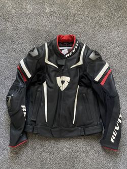 Revit Stellar Motorcycle Leather Jacket Black/Red/White  40US/50EUR 