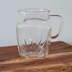 Vintage  7" Star Burst Design Pitcher by Federal Glass Company 