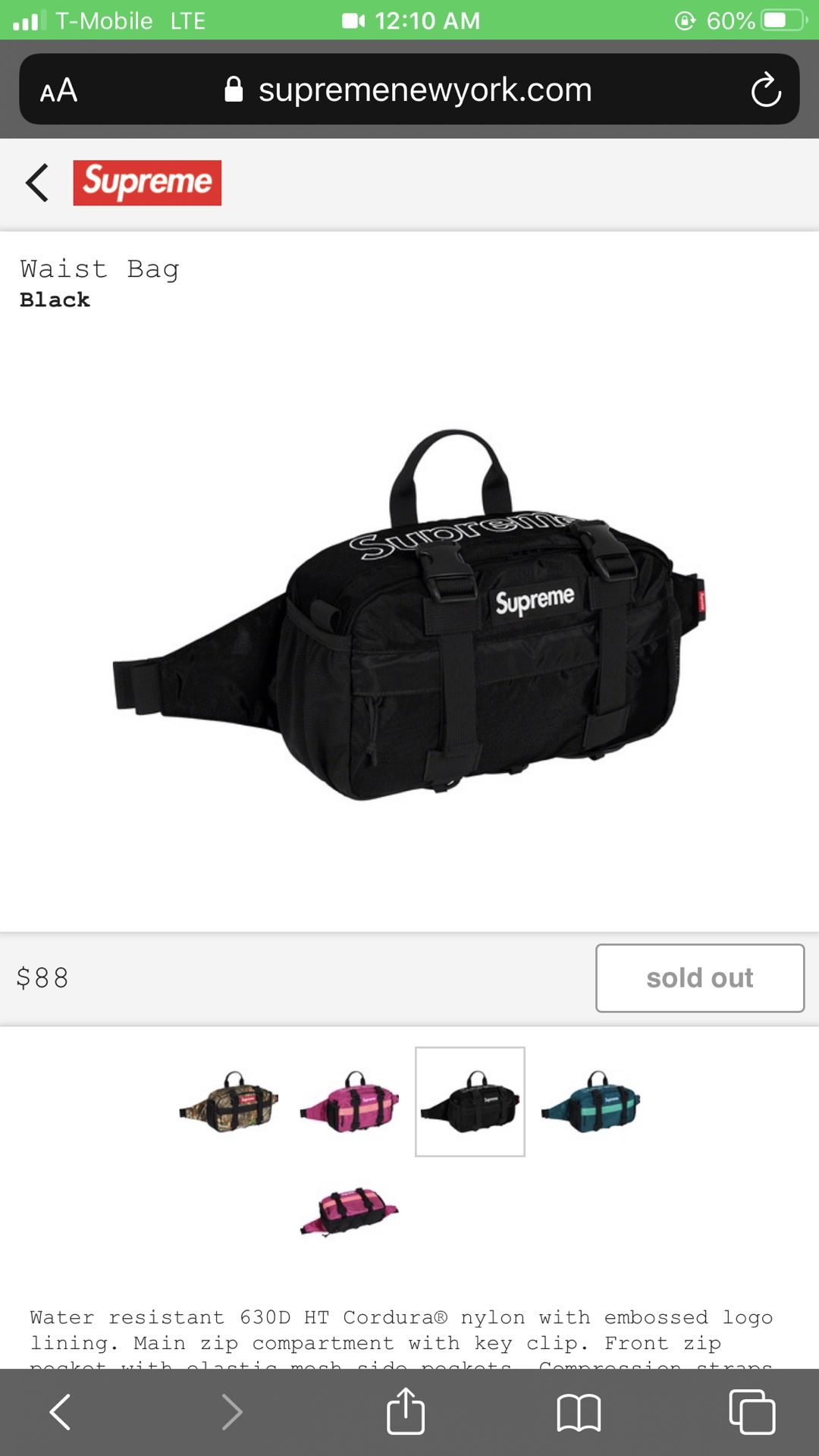 2019 supreme waist bag