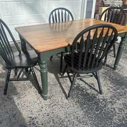 Solid Wood Dining Table with 4 chairs
