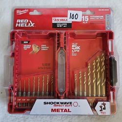 Milwaukee SHOCKWAVE RED HELIX Titanium Drill Bit Set - Red (48-89-4630)