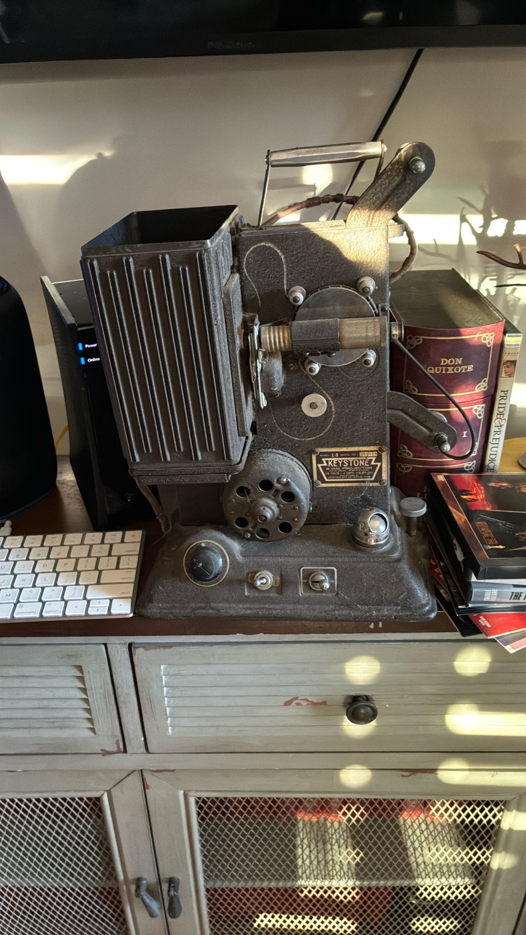 This is a vintage Keystone 8mm movie projector, Model L-8.