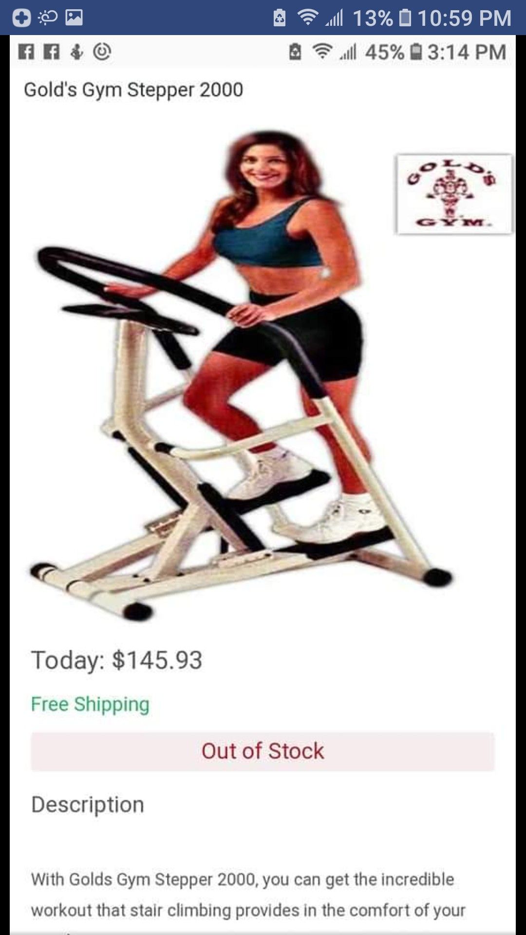 Golds gym stepper 2000
