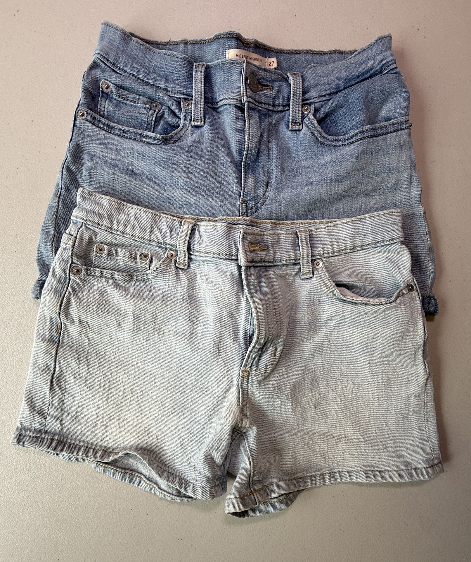 Banana Republic and Levi’s Blue Jean Shorts Distressed Cut-Off