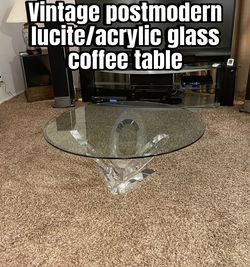 ✨ MAJOR DEAL!!!!!  ‘Eclipse of Time' Lucite Coffee Table SIGNED + Matching Sofa/Console Table by Mikhail Loznikov 1990 ✨