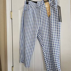 New womans size 2xl plaid print capri(90%Polyester 10%spandex)

