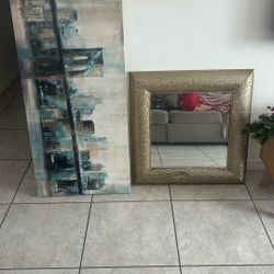 Painting And Mirror For Sale