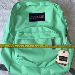 New JanSport Superbreak Sea foam Green Backpack For School