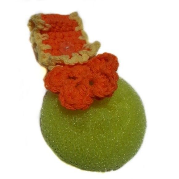 Hamdmade Crocheted Flower Hangable Dish