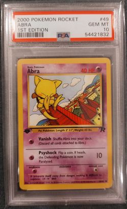 PSA 10 Abra 1st Edition Team Rocket Pokemon Card