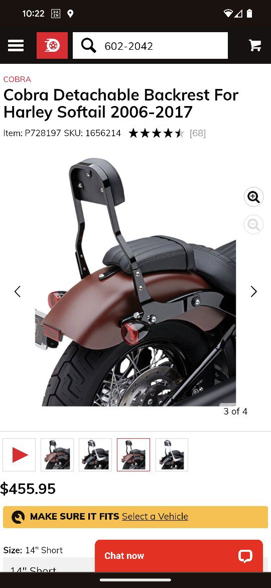 Cobra Detachable Backrest For Harley Softail 2006-2017