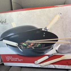 5-pieces Preseasoned  14”wok Set