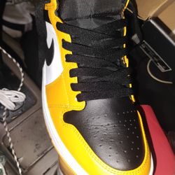 Nike Air Jordan 1 Mid Taxi Yellow/Black Men's Size 9