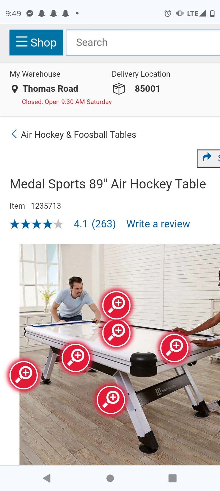 Air Hockey Table 89'