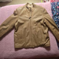 IZOD Men Leather Jacket Large