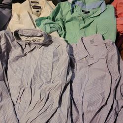 Mens Polo Dress Tops 4 Long Sleeves 1 Short Sleeves Chaps Button Up. 