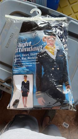 Blue flight attendant costume