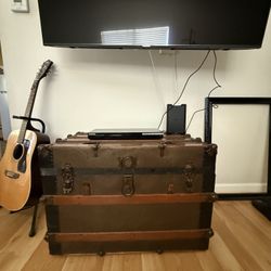 Old Repurposed Steamer Trunk With shelf