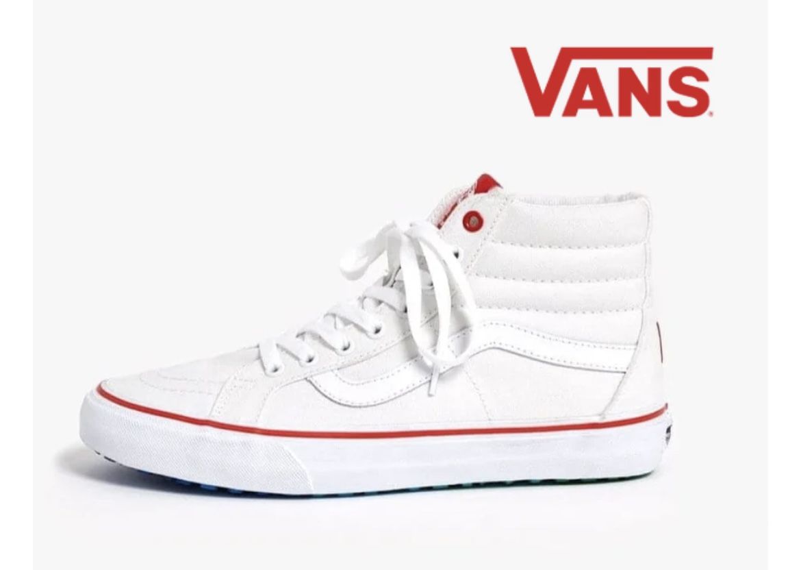 NEW White Vans skate Sk8 Hi Reissue Pride LGBT MENS 6 WOMENS 7.5