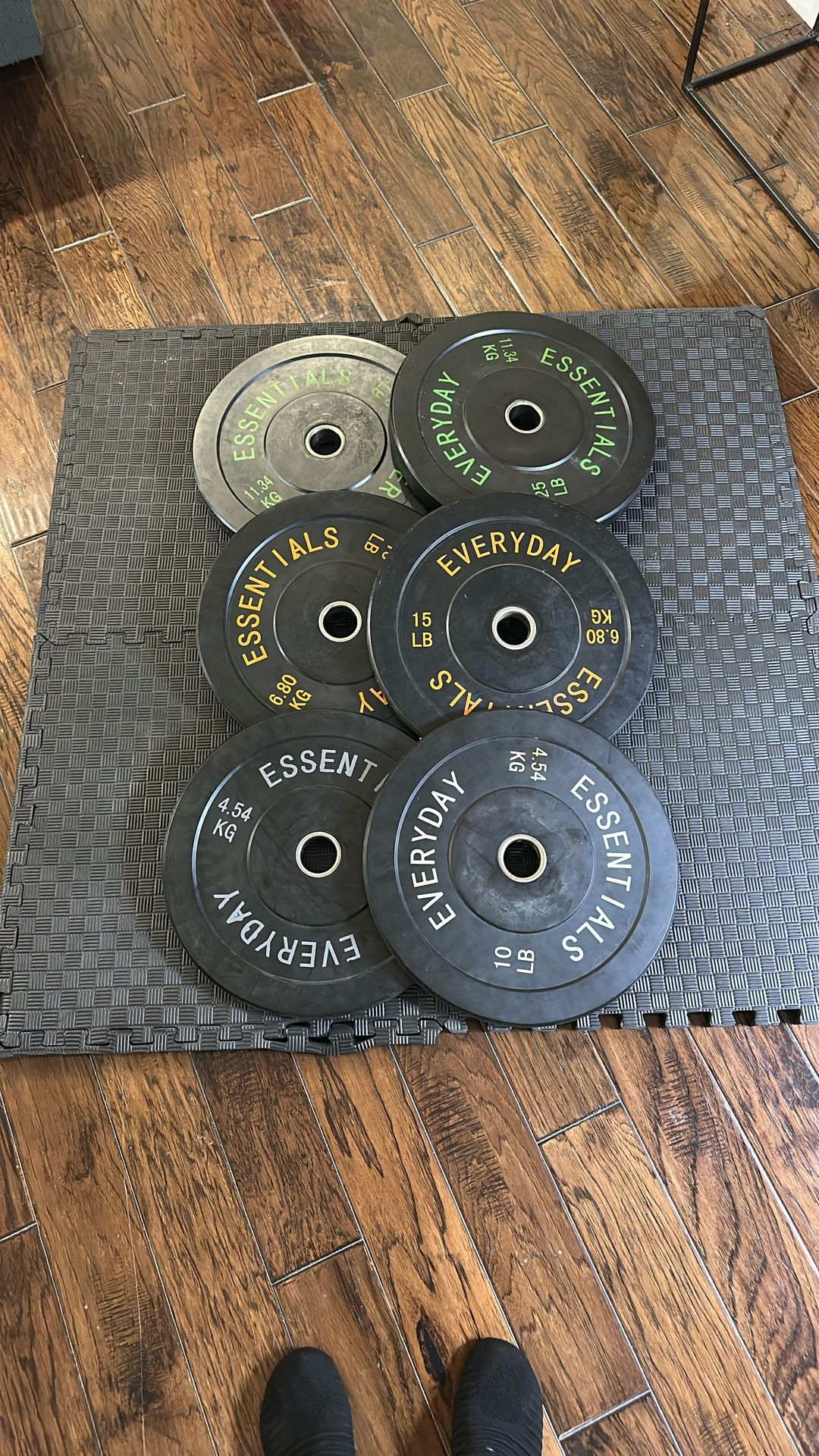 Olympic Bumper Plate Set - 2x25lbs,  2x15lbs, 2x10lbs 
